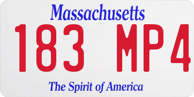 MA license plate 183MP4