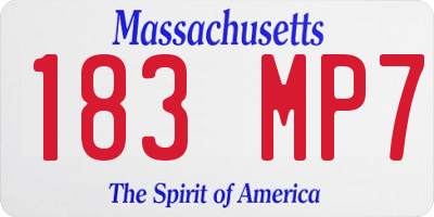 MA license plate 183MP7