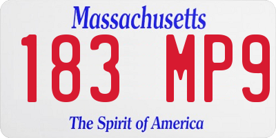 MA license plate 183MP9