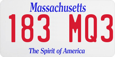 MA license plate 183MQ3