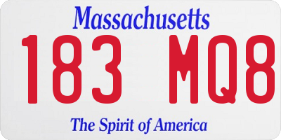 MA license plate 183MQ8
