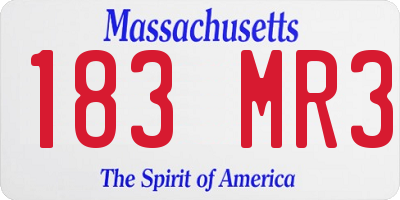MA license plate 183MR3