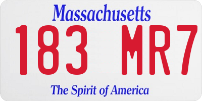 MA license plate 183MR7