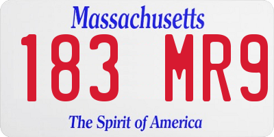 MA license plate 183MR9
