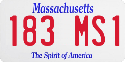 MA license plate 183MS1