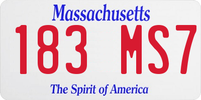 MA license plate 183MS7