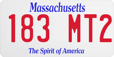 MA license plate 183MT2