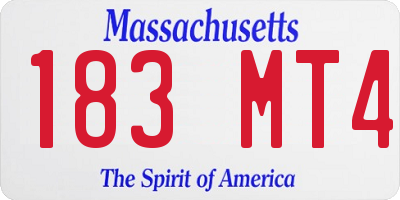 MA license plate 183MT4