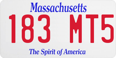 MA license plate 183MT5