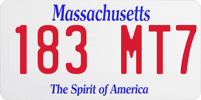 MA license plate 183MT7
