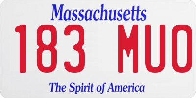 MA license plate 183MU0