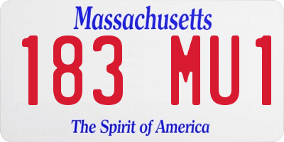 MA license plate 183MU1