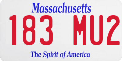 MA license plate 183MU2