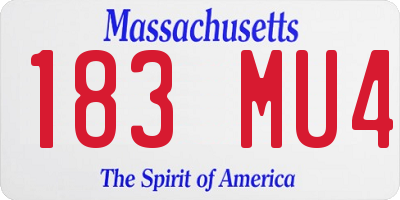 MA license plate 183MU4