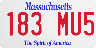 MA license plate 183MU5