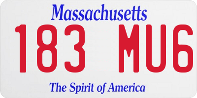 MA license plate 183MU6