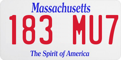 MA license plate 183MU7