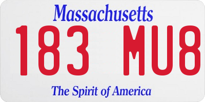MA license plate 183MU8