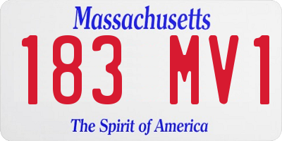 MA license plate 183MV1