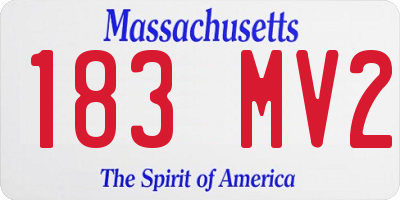 MA license plate 183MV2