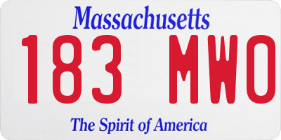 MA license plate 183MW0