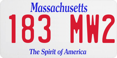 MA license plate 183MW2