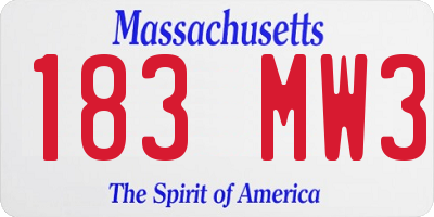 MA license plate 183MW3