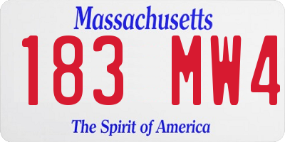 MA license plate 183MW4