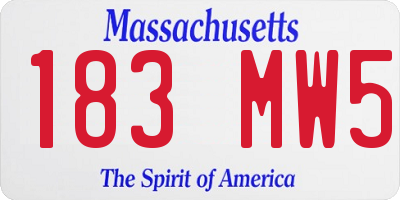 MA license plate 183MW5