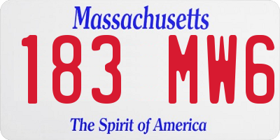 MA license plate 183MW6