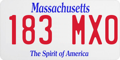 MA license plate 183MX0