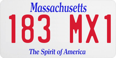 MA license plate 183MX1