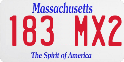 MA license plate 183MX2