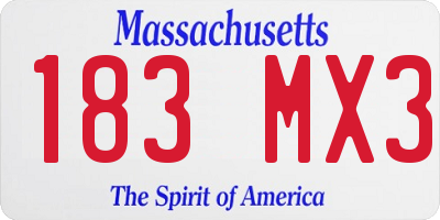 MA license plate 183MX3