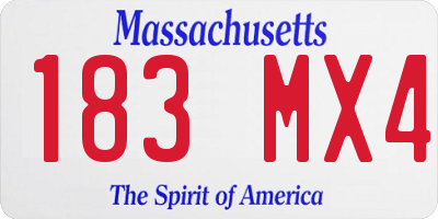 MA license plate 183MX4