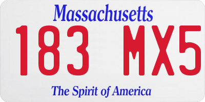 MA license plate 183MX5