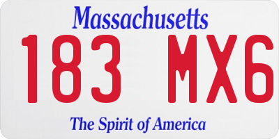 MA license plate 183MX6