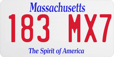 MA license plate 183MX7