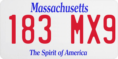 MA license plate 183MX9