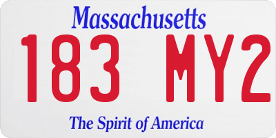 MA license plate 183MY2