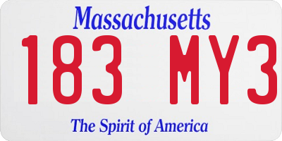 MA license plate 183MY3