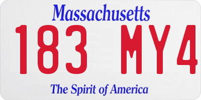 MA license plate 183MY4
