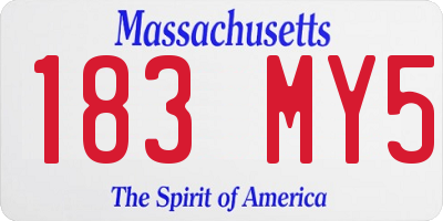 MA license plate 183MY5