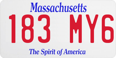 MA license plate 183MY6