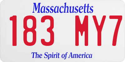 MA license plate 183MY7
