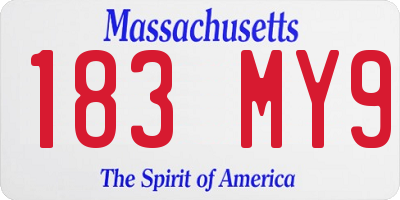 MA license plate 183MY9