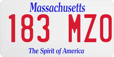 MA license plate 183MZ0