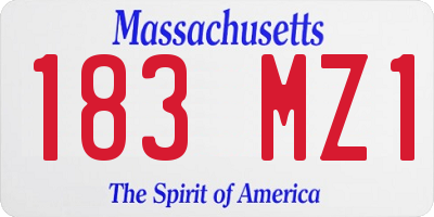 MA license plate 183MZ1