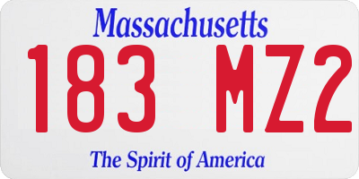 MA license plate 183MZ2
