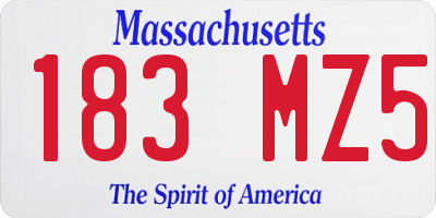 MA license plate 183MZ5